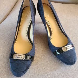 Black Coach kitten heels